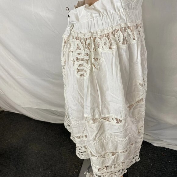 Maeve by Anthropologie Women’s Lace Inset Romantic Skirt – White – Size L - Picture 5 of 12